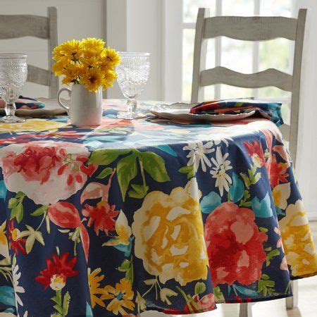 The Pioneer Woman Fiona Floral Tablecloth, 70" Round, Multicolor ...