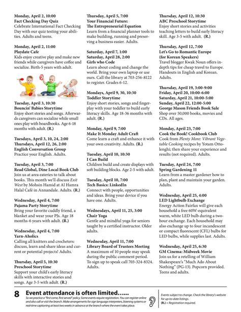 April 2018 Free Events Calendar by Fairfax County Public Library - Issuu