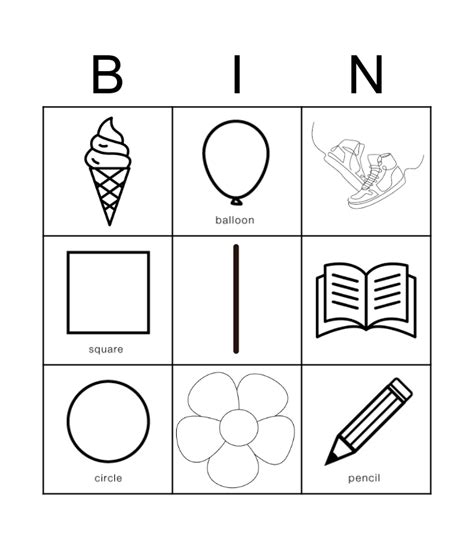 Bingo Shapes Bingo Card