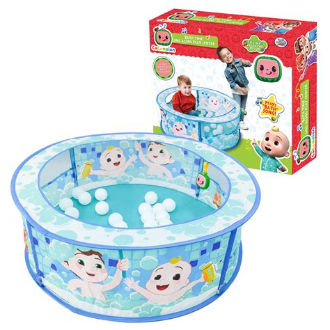 CoComelon Bath Time Sing Along Play Center, Pop Up Ball Pit Tent with 20 Play Balls and Music ...