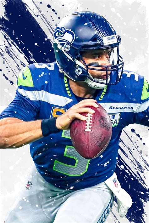 Russell Wilson Seattle Seahawks Poster Print Sports Art | Etsy