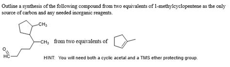 SOLVED: Outline a synthesis of the following compound from two equivalents of 1 ...