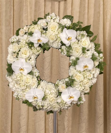 Elegant White Wreath in Boston, MA | Central Square Florist