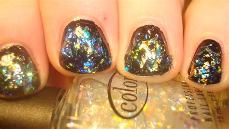 Color Club Covered In Diamonds over Black - Make Beauty Nails