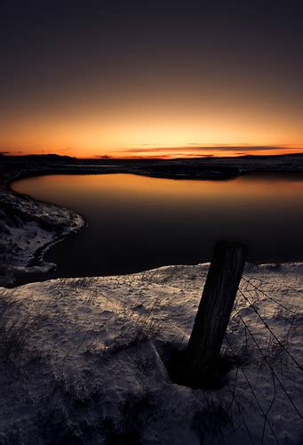 Winter sunset by the lake | A lake by the road between Skaga… | Flickr