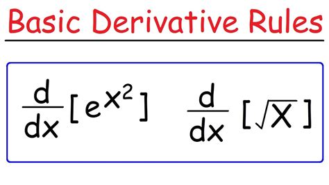 Basic Differentiation Rules For Derivatives - YouTube