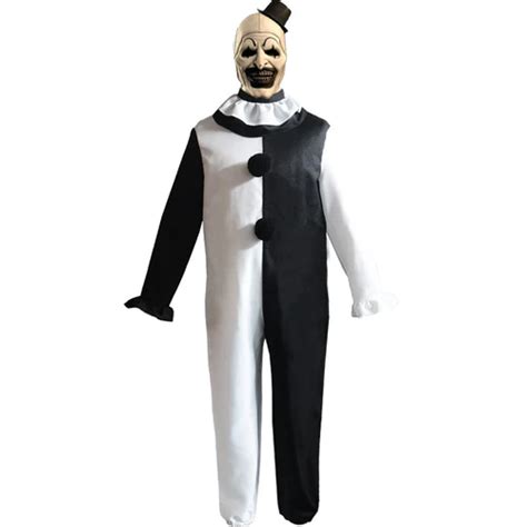 Terrifier 2 Art the Clown Cosplay Costume Uniform Mask Outfits Hallowe Costume Wigs, Cosplay ...