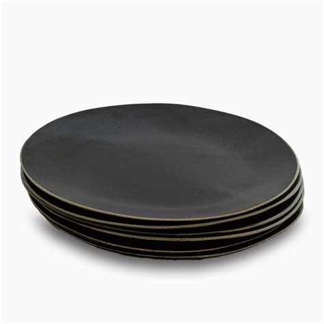 Black Shady Dinner Plate Set – Khmer Ceramics and Fine Arts