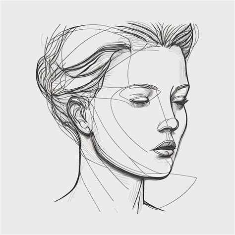 Premium Vector | Beautiful girl outline drawing black and white white background head young ...