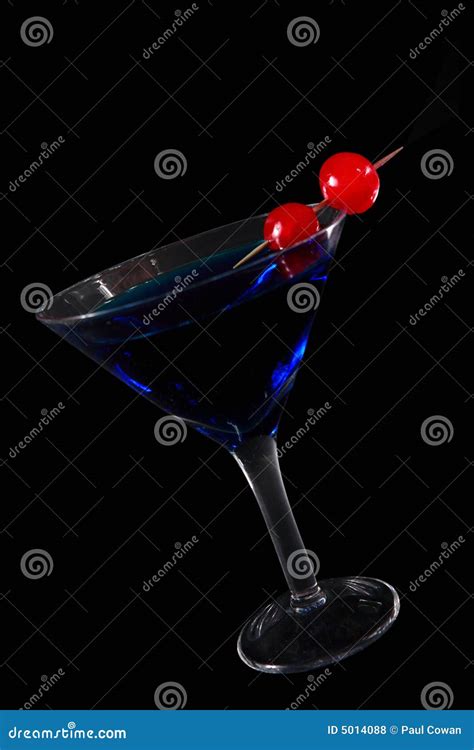 Blue cocktail on black stock photo. Image of martini, celebration - 5014088