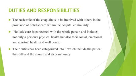 PPT - DUTIES AND RESPONSIBILITIES OF A HOSPITAL CHAPLAIN Group 11 PowerPoint Presentation - ID ...