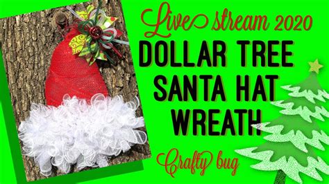 Dollar Tree Santa hat wreath. 6” deco mesh. Up-cycle DollarTree tinsel hat sign. Christmas ...