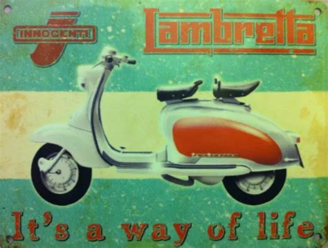 LAMBRETTA SCOOTER, IT'S a way of Life, Classic/Vintage Mod, Small Metal Tin Sign EUR 6,96 ...