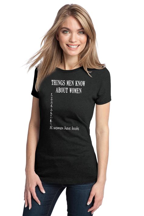 THINGS MEN KNOW ABOUT WOMEN Adult Ladies' T-shirt. Funny Sarcastic ...