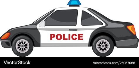 Police car in black and white Royalty Free Vector Image