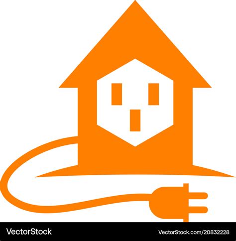 Home electricity logo design template Royalty Free Vector