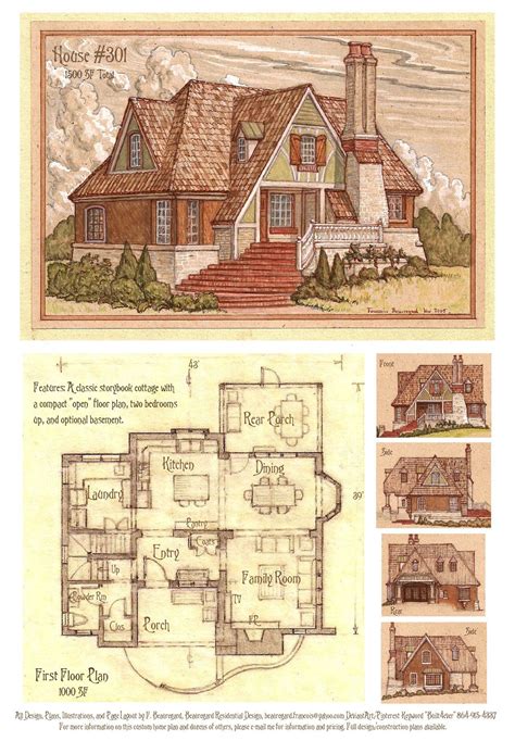 House 301 Storybook Cottage by Built4ever on DeviantArt | Cottage floor plans, Storybook house ...