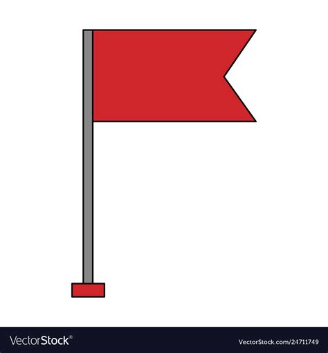 Flag marker in stick isolated icon Royalty Free Vector Image