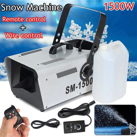 1500W High Output Snow Machine Artificial DJ Disco + Remote & 5L Fluid Snow Soap Foam Effect ...