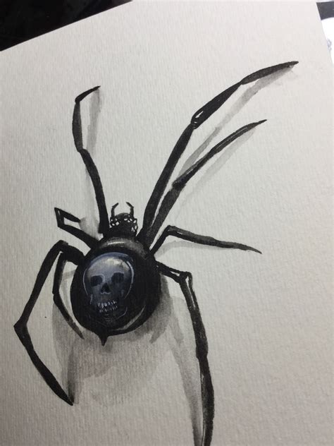 Painted this spider in watercolor. Not sure if I got the shadows right :/ : pics