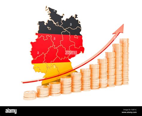 Economic growth in Germany concept, 3D rendering isolated on white ...