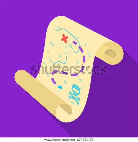 Pirate Treasure Map Icon Flat Style Stock Vector (Royalty Free) 624261173 | Shutterstock
