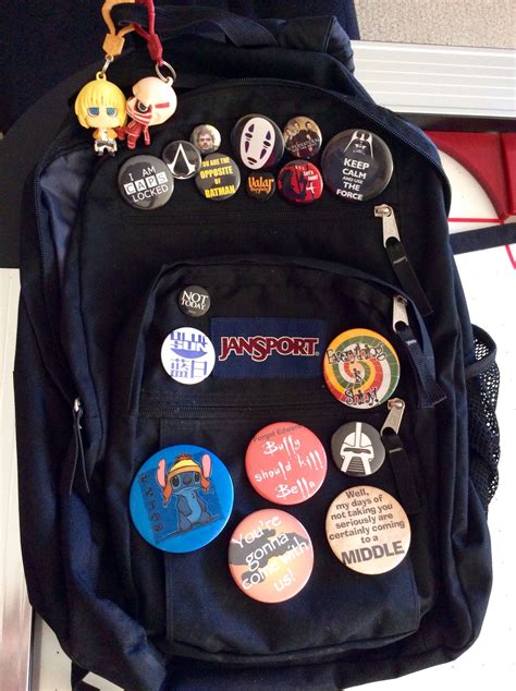 Is my backpack nerdy enough? | Backpack with pins, Grunge outfits, Aesthetic backpack