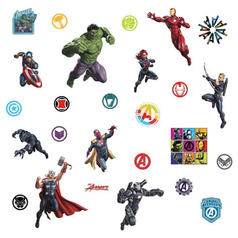 New Classic Avengers Peel And Stick Wall Decals RMK4289SCS Marvel Superhero Stickers - Walmart ...