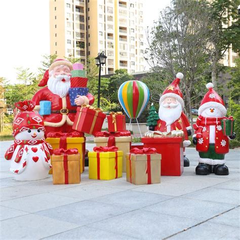 2023 Funny Giant Christmas Ornaments Fiberglass Santa Claus Figurine ...