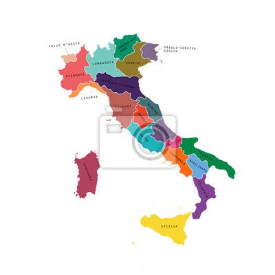 Italy regions map. vector map. italy regions. posters for the wall ...