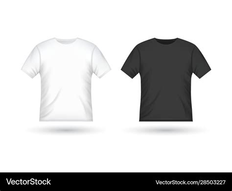 Blank tshirt design template black and white Vector Image