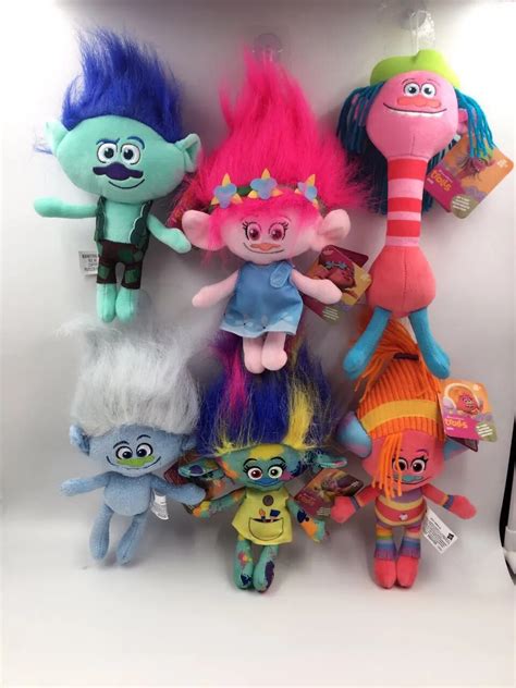 6pcs/lot Trolls Plush Toys Cartoon Poppy Branch Stuffed Dolls The ...