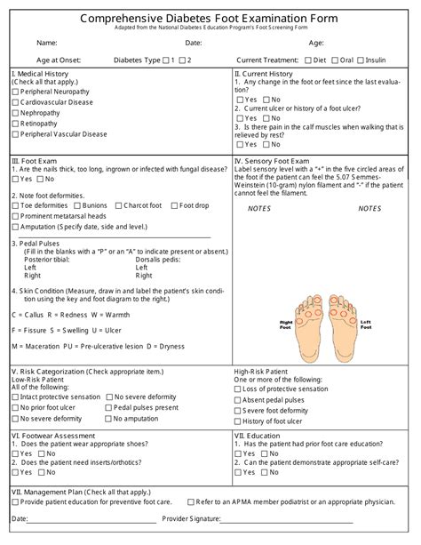 Comprehensive Diabetes Foot Examination Form - Fill Out, Sign Online ...