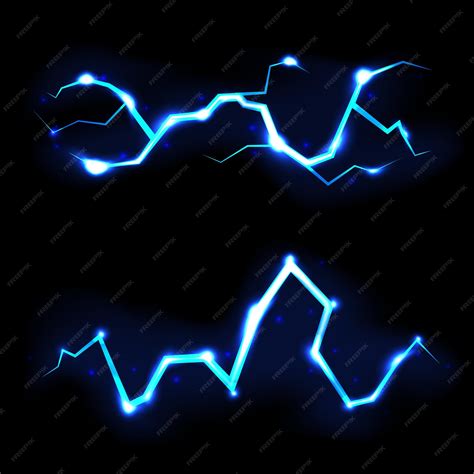 Premium Vector | Blue vector lightning on black background vector ...