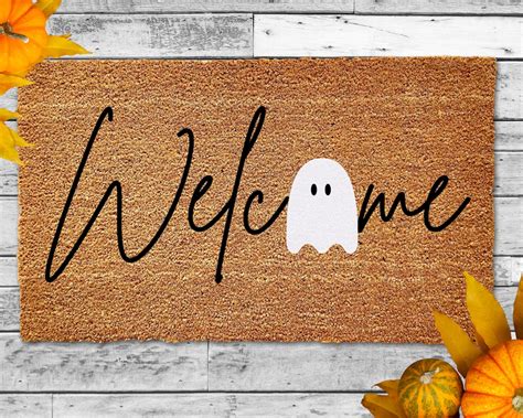 Halloween Doormat, Ghost Welcome Mat, Halloween Decor Outdoor, Boo Doormat, Halloween Decor ...