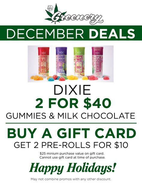 December Dispensary Deals | The Greenery