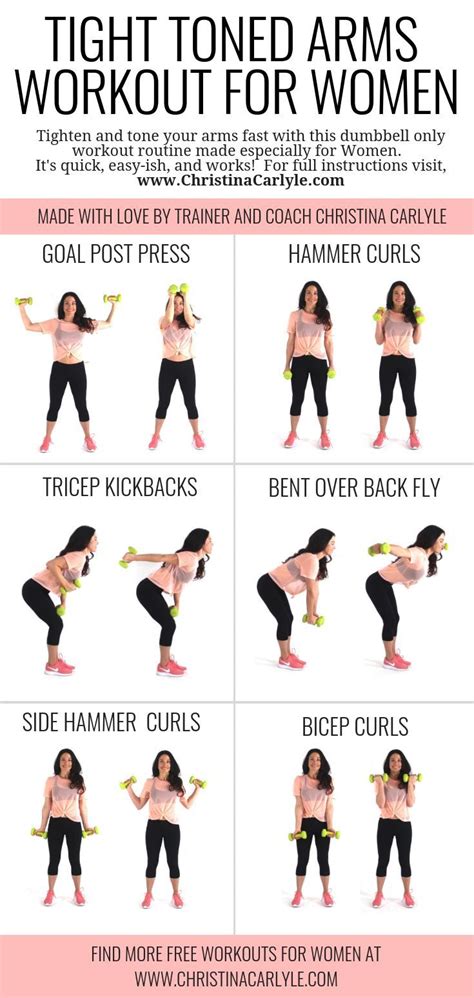 Arm Workout for Women with dumbbells for Tight, Toned Arms | Arm workout, Easy yoga workouts ...