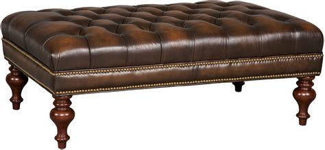 Kingley Brown Tufted Cocktail Leather Ottoman from Hooker | Coleman Furniture