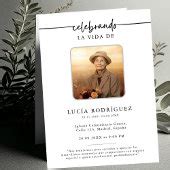 Spanish Funeral Celebrando Memorial Wording Photo Invitation | Zazzle