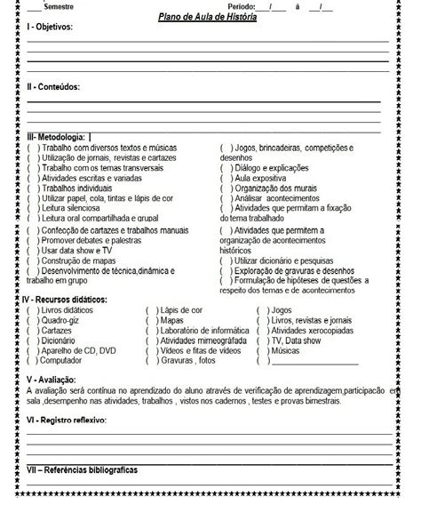 Cartilhas e atividades fundamental 1 e 2: PLANO DE AULA DE HISTÓRIA