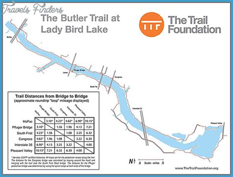 Lady Bird Lake Hike And Bike Trail Map - TravelsFinders.Com