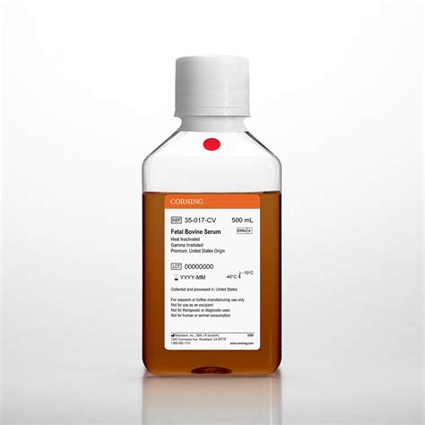 35-017-CV | Corning® Fetal Bovine Serum, 500 mL, Premium, United States Origin (Heat Inactivated ...