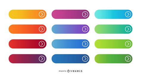 Color Gradient Round Button Pack - Vector Download