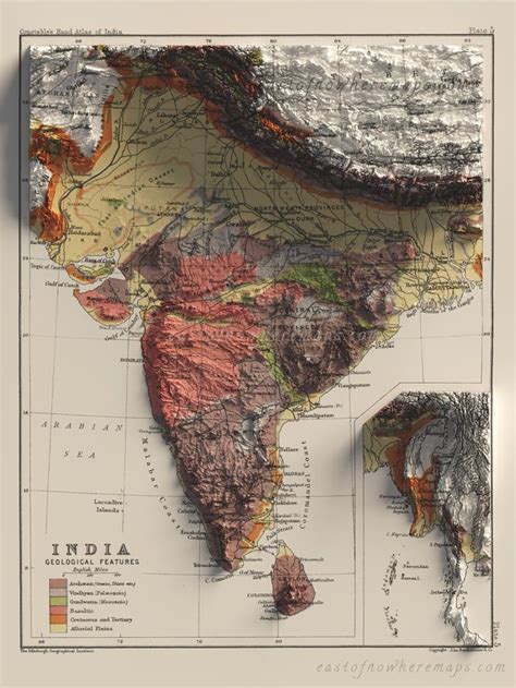 1893 Geologic Map of India - Awesome | India map, Geography map, Map