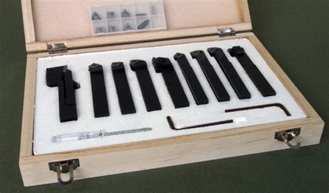 Lathe 9 piece Turning tool set, 12mm tool height with set of spare inserts | OZZISTRAIGHTSHOOTER