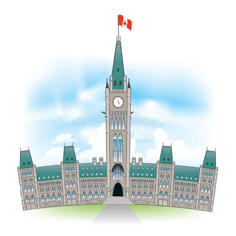 Canadian Parliament Building Stock Vector - Illustration of flag, authority: 16085150