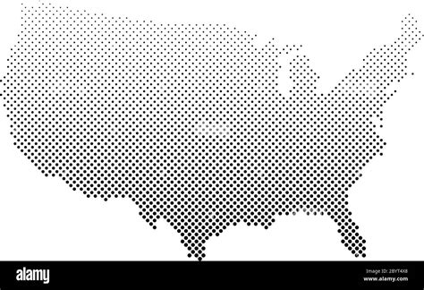 United States of America. Dotted halftone map of USA. Simple flat vector illustration Stock ...