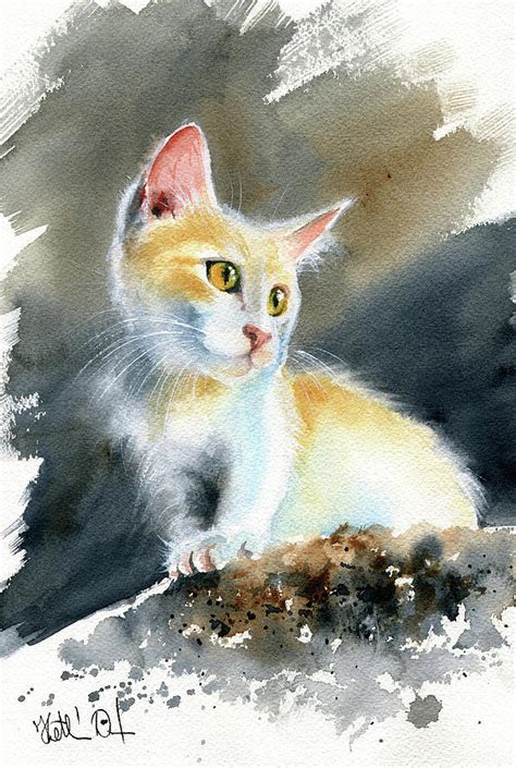 Cute Kitten Painting Painting by Dora Hathazi Mendes | Fine Art America