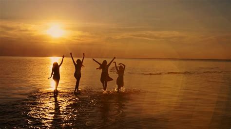 Group Of Happy Girls Running Playing In Stock Footage SBV-328218042 - Storyblocks