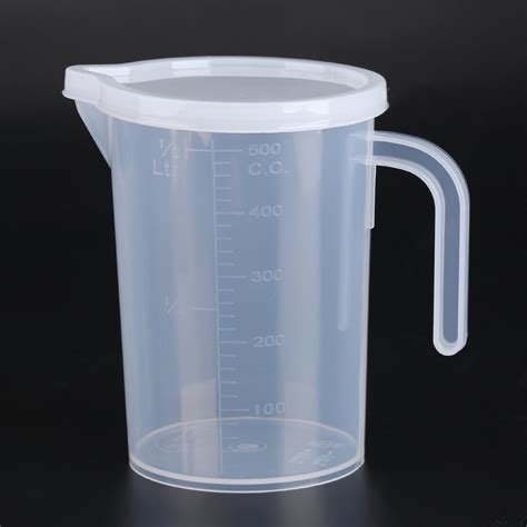 Octpeak Measuring Cup with Lid, Clear Plastic Measuring Cup,500ml ...